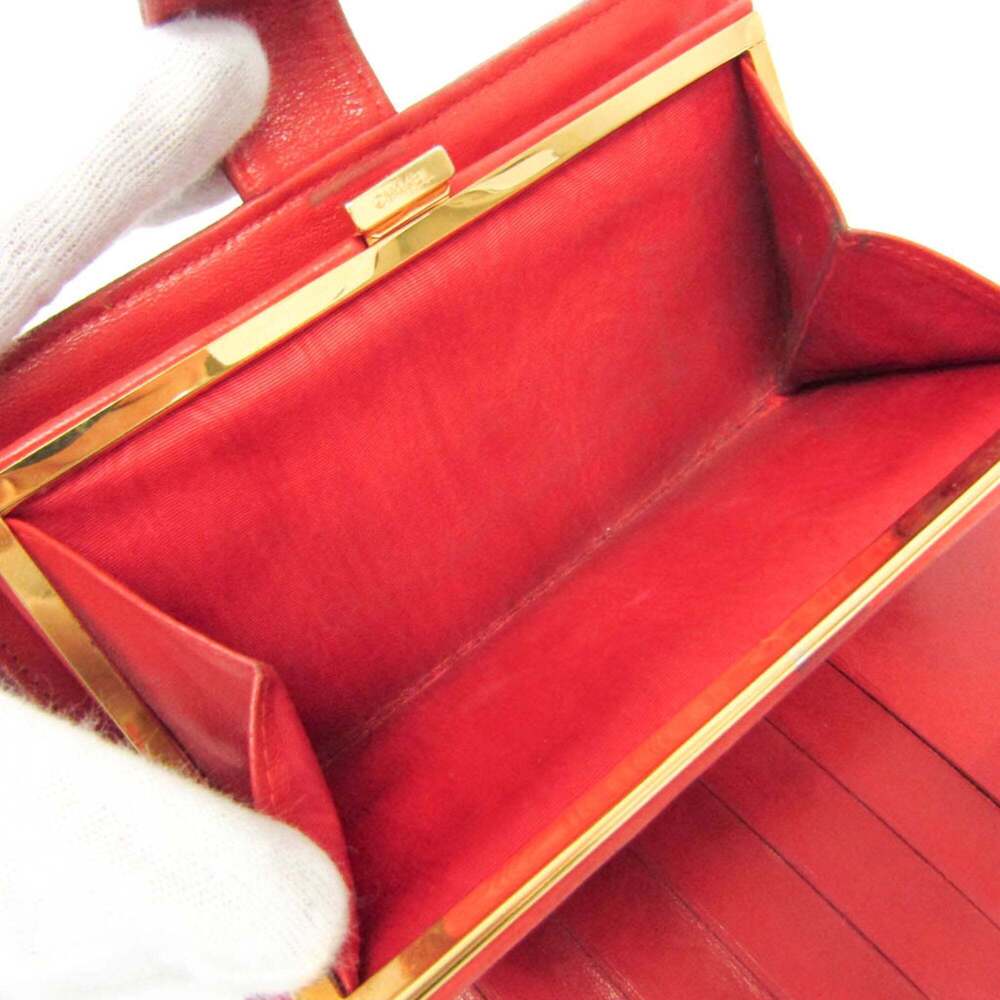 CHANEL Red Lambskin Leather Logo Wallet - Picture 4 of 16